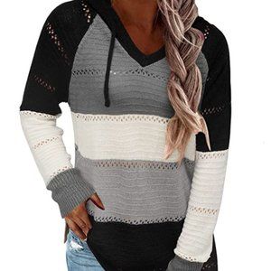 Knit hoodie sweater
